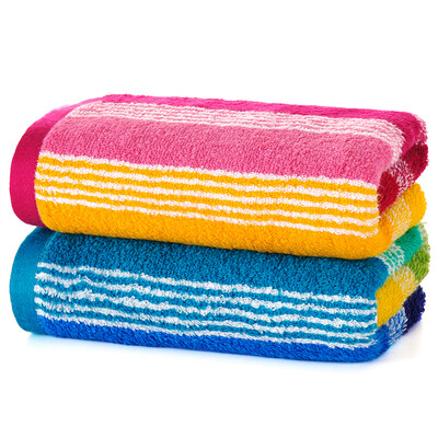 

Bamboo Kam Towel Home Textiles Bamboo Fibers Thicker Water Dyed Dyed Lovers Rainbow Bending Towel 2 Punch Red / Blue 120g