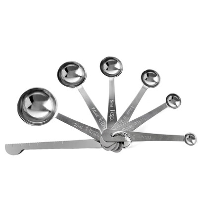 

Stainless Steel Measuring Spoons Accurate Spoons for Measuring Liquid and Dry Ingredients, with Measuring Ruler, Set of 7