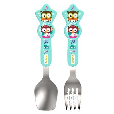 

Edison Owl Star Series Childrens Stainless Steel Spoon Set Blue