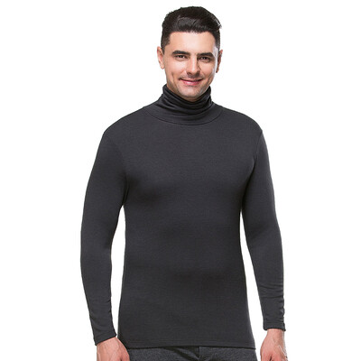 

Little nurse thermal underwear men&women high collar pile collar single piece velvet warm lapel autumn clothing long pants DRY005 bottoming shirt dark gray  170100