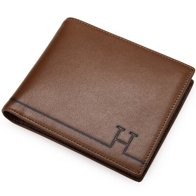 

Red Valley HONGU men wallet fashion leisure multi-card bit cowhide short wallet H10328102 deep coffee