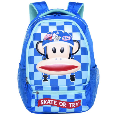 

Jingdong supermarket] mouth monkey (Paul Frank) children's school bag primary school student bag men leisure simple fashion backpack bag PKY2089A color blue