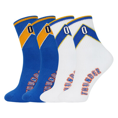 

NBA Basketball Socks Men&39s Team Fans Sports Socks 2 Double Pack Thunder Squad