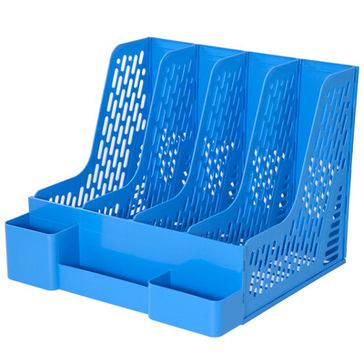 

COMIX B2034 with multi-function pen holder quad data frame file frame file basket blue