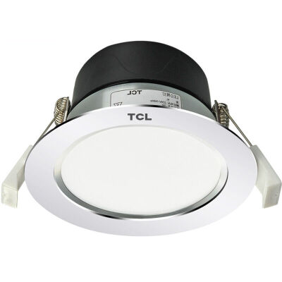 

TCL Downlight Светодиодный прожектор 3w5w7w Полный комплект потолочной лампы Свет крупного рогатого скота Малый прожектор Яркий серебристый 5W Белый 85-95 мм отверстие