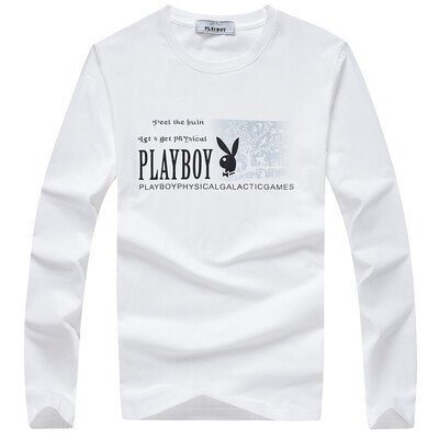 

Playboy PLAYBOY футболка мужская мода случайные культивирования с длинными рукавами, на шее белый футболку 16057PL2901 M
