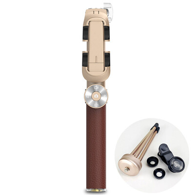 

Chuai Lao cherllo S01J Zhen leather mobile phone self-styled pole set gold Bluetooth camera self-portrait artifact rack Apple iphone 6 self-licensing dry oppo Huawei vivo