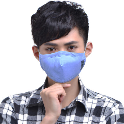 

Green breathable activated carbon PM2.5 anti-fog haze dust thin fashion breathable boutique mask donated 3 electrostatic adsorption filter Sky blue