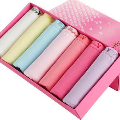 

Playboy Elastic Cotton Horse Caron Pure Ladies Underwear Waist Pants Trousers Trousers 7 Pants Pants Gift Boxes Blend XL 16590