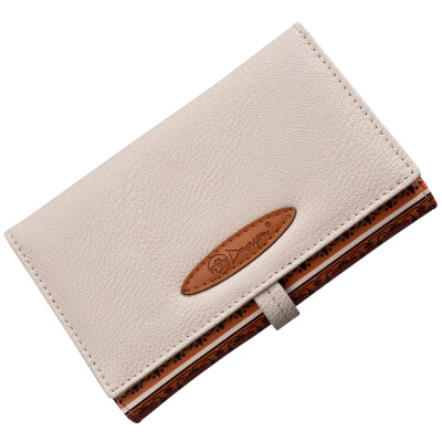 

Beans, eyebrows, ladies wallet long paragraph three fold Korean casual school national wind mobile phone card bag QB016 white green shade