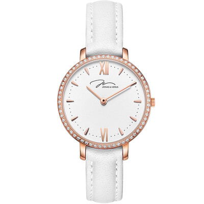 

JONAS & VERUS) watch waterproof fashion white stone quartz watch X00752-Q3.PPWLWD