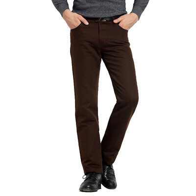 

Acacia bird xiangsiniao casual pants men's cotton in the thick Slim men's waist business casual straight jeans deep card of its 30 yards