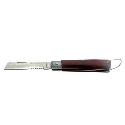 

Elle 15097 Wood handle dual-use curved edge electrician knife stripping wire stripping knife cable cutter can be folded