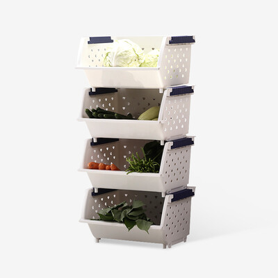 

Yami music plastic storage rack shelves vegetables blue shelf kitchen kitchen rack thick green 4 layer YCL42