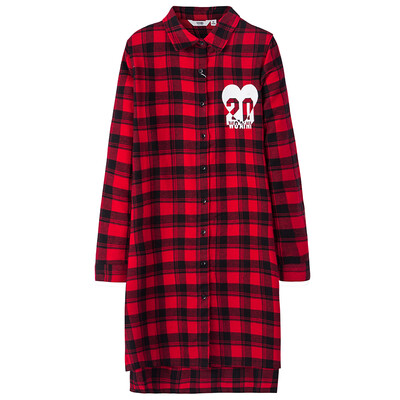 

Semir Lady Lattice Print Long Long Sleeve Shirt Long Sleeve Shirt 13316050023 Red&Black Tone M