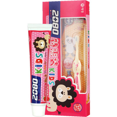 

2080 children toothpaste special equipment (strawberry flavor) to send smart baby toothbrush 1 South Korea imported