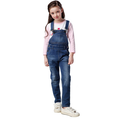 

Xin Song girl washed cowboy trousers in the big children spring&autumn cowboy leisure strap trousers J043B 17064