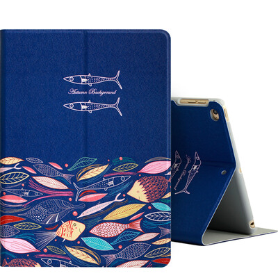 

I-mu) Apple iPad mini4 protective sleeve painted series of anti-drop stent leather smart sleep protection shell Ferris wheel