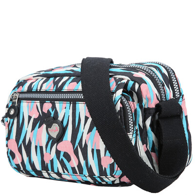 

MOMOgirl shoulder bag ladies Korean casual sports Messenger bag horizontal cross oblique in the package female bag M4572 black pattern
