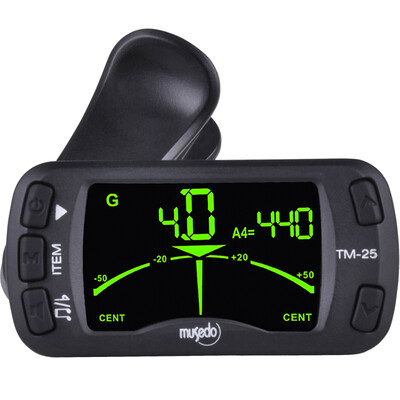 

Musedo TM-25 Guitar Bass Clip Tone Tuner Universal Tuner Electronic Metronome Violin Yukari Curve Black