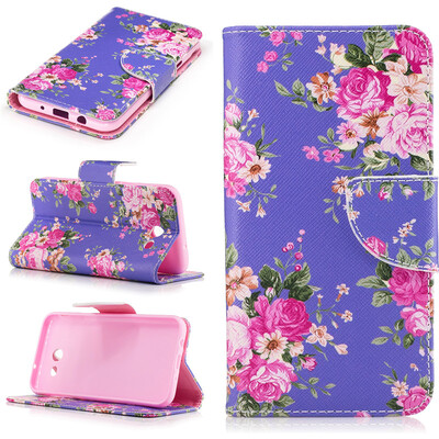 

Purpleflowers Дизайн Кожа PU откидная крышка бумажника карты держатель чехол для Samsung Galaxy J3 2017 года