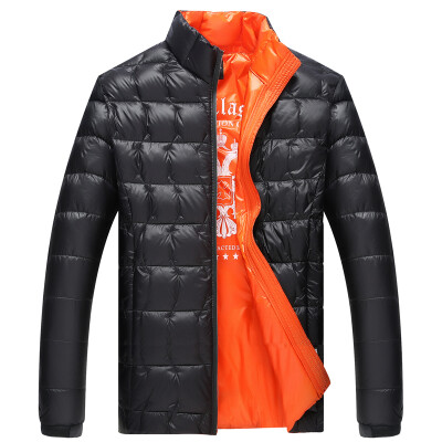 

Jingdong self] Antarctic men's down jacket 90 white duck down business business collar hit color warm down jacket 1908 black orange