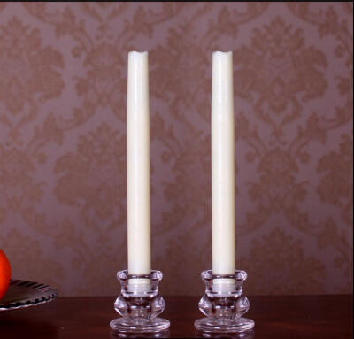 

9 Inches Melted Led Taper Candles with Timer,Battery Operated,White,Pack of 2