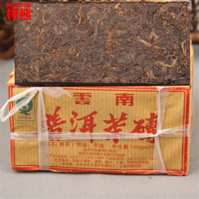 

C-PE027 China 5*100g Pu'er tea cakes cooked tea manufactured in 1995, Chinese health natural organic green food weight loss