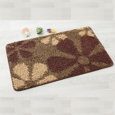 

Suarte lyrical&elegant non-slip mats mats porch door mats velvet surface wear-resistant&dirty 5080cm coffee white flowers