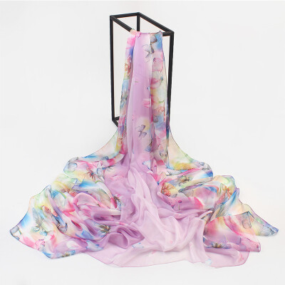 

Antarctica Nanjiren ultra-long section of the chiffon printing scarves dual-use to increase the shawl turtle fancy