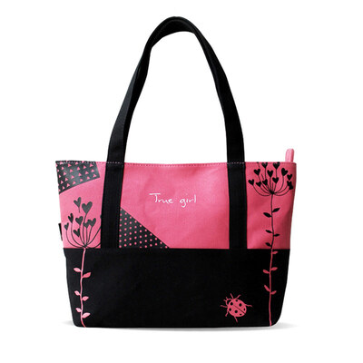 

Princess princess original design single shoulder walking carry color canvas fashion handbags 1210D001 red black