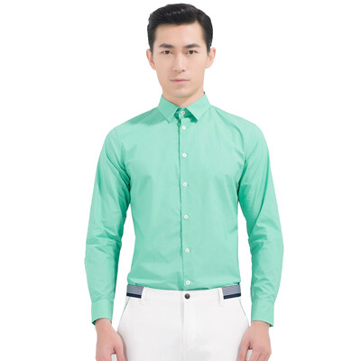 

бизнес случайный молодой разноцветная хлопок сплошной цвет с длинными рукавами рубашки Аши Дейтон мужские темно-зеленый 185 / XXL A14116365