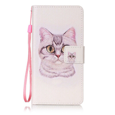 

Short Hair Cat Design PU Leather Flip Cover Wallet Card Holder Case for Samsung Galaxy J52016J510