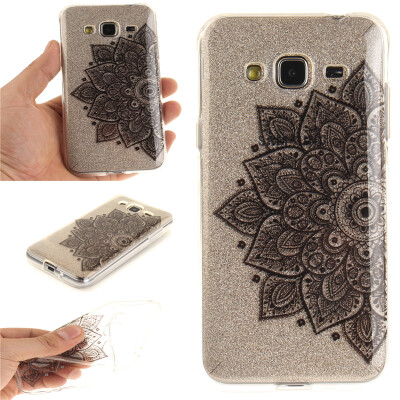 

Black half flower Pattern Soft Thin TPU Rubber Silicone Gel Case Cover for Samsung Galaxy J3/J310