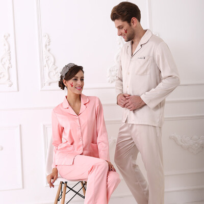 

Playboy 4807 Couple Pajamas Men&39s Silk Home Men&39s Cardigan Cardigan Summer Sleeve Men&39s Pajamas Set Apricot