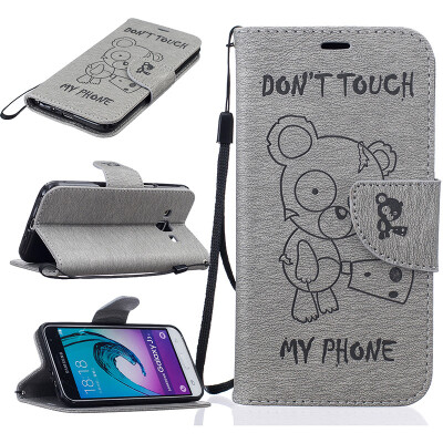 

Gray Bear Style Embossing Classic Flip Cover with Stand Function&Credit Card Slot for SAMSUNG GALAXY J3J3 2016 J320