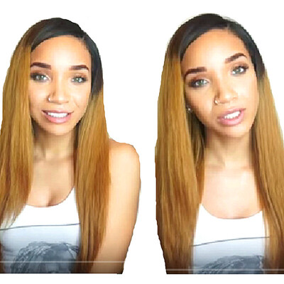 

N.L.W. Brazilian virgin human hair Full lace wigs Silk straight Ombre 1b/27 color Glueless wigs for black women