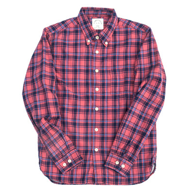 

BIIFREE Mens Clothing Casual Button-Down Shirts 100 COTTON Retro Bilayer Cloth RED Plaid Shirt