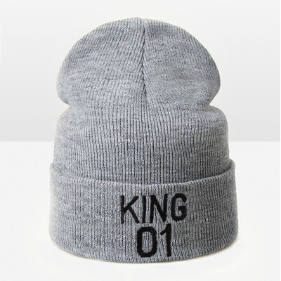 

WISHCLUB 2017 King Queen Warm Winter Hat Cap For Men Women Skullies Beanies Knitted Warm Hat