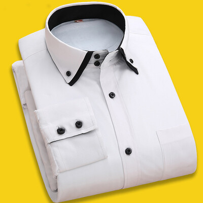 

Paul Paul Provon (paul promend) warm shirt men and middle-aged men plus cashmere thick-sleeved shirt double collar SL5601 white 41