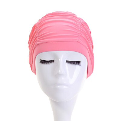 

Sanqi (SANQI) new swimming hat cloth Ms. section of the long hair long ears comfortable fashion adult equipment hot spring 88800 pink