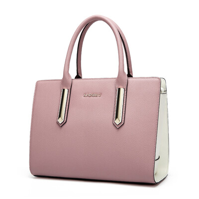

Elder kangaroo APDISHU hit color cowhide female handbag bag oblique cross package ladies bag commuter bag AP8316-1 lotus root pink