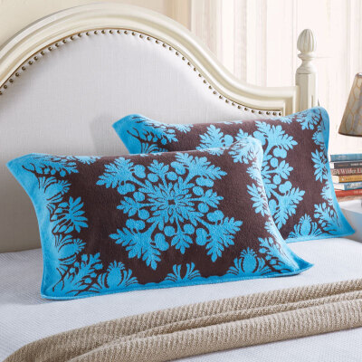 

Covator pillow pillow court flower wish cotton pillow a pair of adult pillow pillow 2 pieces to increase the sweat sweat skin breathable blue 2 50 80cm