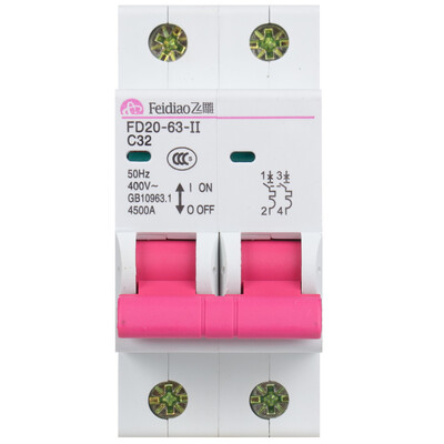 

Feidiao feidiao air switch home small circuit breaker air open 2P two-stage 32a power empty 2P-C32
