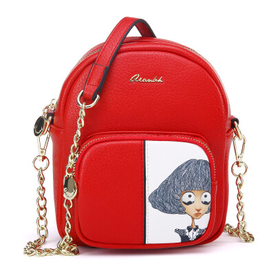 

Thousands of cents QIANBH female bag Messenger bag female mini bag new head bag shoulder bag chain small backpack 01 1452-16 red