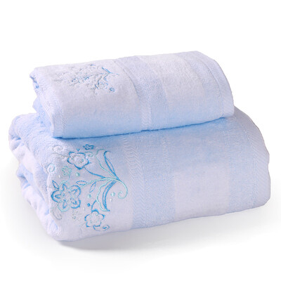 

Montagut towel home textiles cotton cut cashmere high&low hair embroidery 1 a towel 1 bath towel suit soft water blue 100g 380g 34 7570 140cm