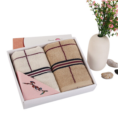 

Xin brand towel home textiles British fashion cotton classic towel gift box two installed