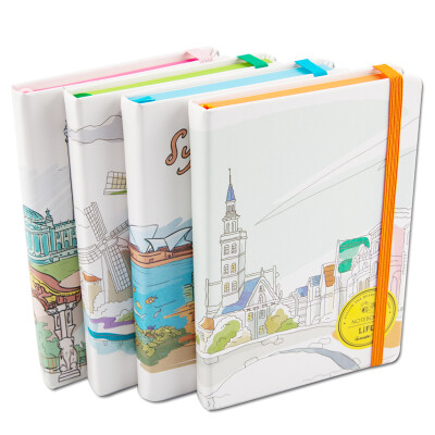 

Guangbo (GuangBo) 36K120 leather surface notebook / stationery notebook color design landscape random GBP36737