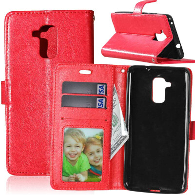 

Red Style Classic Flip Cover with Stand Function and Credit Card Slot for HUAWEI Honor 5C