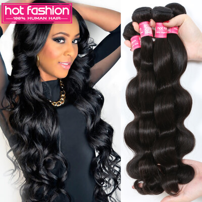 

7A Grade Brazilian Virgin Hair Body Wave 3pcs lot 100g/bundle Natural Color Certified Human Hair Weaves Hot Fashion Hair